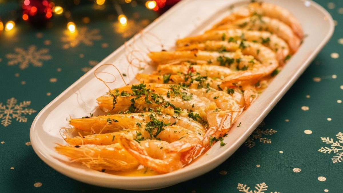 receta de langostinos al horno con brandy