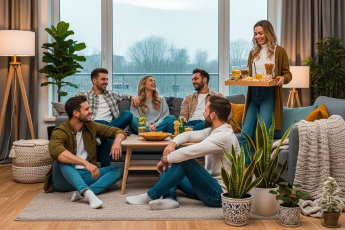 Planes en días de lluvia con amigos